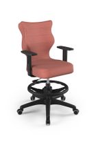 Entelo, Duo, krzesło biurowe z podnóżkiem i podłokietnikami, wzrost 159-188 cm, różowe