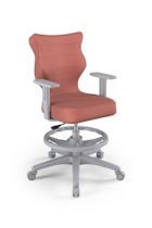 Entelo, Duo, krzesło biurowe z podnóżkiem i podłokietnikami, wzrost 159-188 cm, różowe