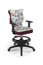 Entelo, Duo, krzesło biurowe z podnóżkiem i podłokietnikami, wzrost 159-188 cm, sowy