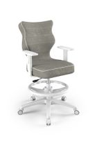 Entelo, Duo, krzesło biurowe z podnóżkiem i podłokietnikami, wzrost 159-188 cm, szare