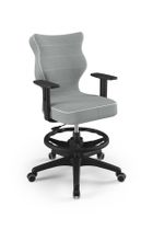 Entelo, Duo, krzesło biurowe z podnóżkiem i podłokietnikami, wzrost 159-188 cm, szare