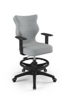 Entelo, Duo, krzesło biurowe z podnóżkiem i podłokietnikami, wzrost 159-188 cm, szare