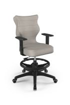 Entelo, Duo, krzesło biurowe z podnóżkiem i podłokietnikami, wzrost 159-188 cm, szare