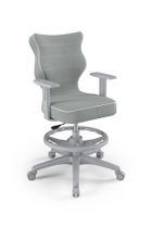 Entelo, Duo, krzesło biurowe z podnóżkiem i podłokietnikami, wzrost 159-188 cm, szare