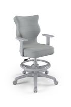 Entelo, Duo, krzesło biurowe z podnóżkiem i podłokietnikami, wzrost 159-188 cm, szare