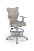 Entelo, Duo, krzesło biurowe z podnóżkiem i podłokietnikami, wzrost 159-188 cm, szare