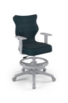 Entelo, Duo, krzesło młodzieżowe z podnóżkiem i podłokietnikami, wzrost 146-176,5 cm, granatowe