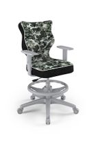 Entelo, Duo, krzesło młodzieżowe z podnóżkiem i podłokietnikami, wzrost 146-176,5 cm, moro