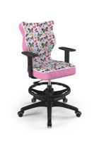 Entelo, Duo, krzesło młodzieżowe z podnóżkiem i podłokietnikami, wzrost 146-176,5 cm, motylki