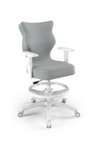 Entelo, Duo, krzesło młodzieżowe z podnóżkiem i podłokietnikami, wzrost 146-176,5 cm, szare