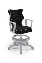 Entelo, Norm, krzesło biurowe z podnóżkiem i podłokietnikami, wzrost 159-188 cm, czarne