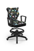 Entelo, Norm, krzesło biurowe z podnóżkiem i podłokietnikami, wzrost 159-188 cm, dinozaury