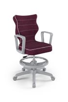 Entelo, Norm, krzesło biurowe z podnóżkiem i podłokietnikami, wzrost 159-188 cm, fioletowe