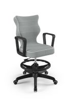 Entelo, Norm, krzesło biurowe z podnóżkiem i podłokietnikami, wzrost 159-188 cm, szare