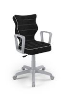 Entelo, Norm, krzesło młodzieżowe z podłokietnikami, wzrost 146-176,5 cm, czarne