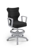 Entelo, Norm, krzesło młodzieżowe z podnóżkiem i podłokietnikami, wzrost 146-176,5 cm, antracytowe