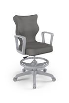 Entelo, Norm, krzesło młodzieżowe z podnóżkiem i podłokietnikami, wzrost 146-176,5 cm, ciemno szare