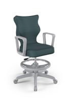 Entelo, Norm, krzesło młodzieżowe z podnóżkiem i podłokietnikami, wzrost 146-176,5 cm, niebieskie