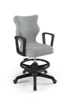 Entelo, Norm, krzesło młodzieżowe z podnóżkiem i podłokietnikami, wzrost 146-176,5 cm, szare