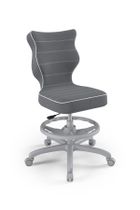 Entelo, Petit, krzesło młodzieżowe z podnóżkiem, wzrost 146-176,5 cm, ciemno szare