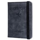 Etui na paszport, czarne, skóra ekologiczna, Peterson