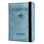 Etui na paszport, niebieskie, skóra ekologiczna, Peterson