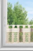 Eurofirany, firana gotowa, Maddeline, na szelkach, 150-35 cm, jasnobeżowy