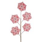 Eurofirany, gałązka świąteczna dekoracyjna, 68-30 cm, czerwony