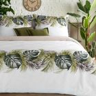 Eurofirany, komplet pościeli bawełnianej, Amber, 140-200 cm, biały