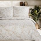 Eurofirany, komplet pościeli satynowej, Spring, 220-200 cm, beżowy