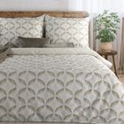 Eurofirany, komplet pościeli satynowej, spring, 220-200 cm, ciemnobeżowy