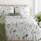 Eurofirany, komplet pościeli satynowej, spring, 220-200 cm, oliwkowy