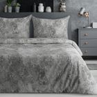 Eurofirany, komplet pościeli satynowej, Spring 71, 160-200 cm, srebrny