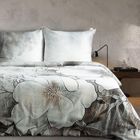 Eurofirany, komplet pościeli z satyny bawełnianej, Daisy, szarobeżowy, 160-200 cm