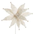 Eurofirany, kwiat świąteczny dekoracyjny, 34-60 cm, biały