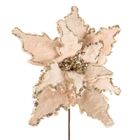 Eurofirany, kwiat świąteczny dekoracyjny, 39-39 cm, beżowy