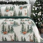 Eurofirany, świąteczny komplet pościeli, Deer, 140-200 cm, biały