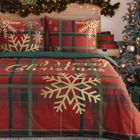 Eurofirany, świąteczny komplet pościeli, Estrella, 160-200 cm, czerwony