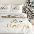 Eurofirany, świąteczny komplet pościeli, Joyfull, 220-200 cm, biały