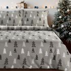 Eurofirany, świąteczny komplet pościeli, Lenon, 140-200 cm, stalowy