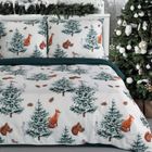Eurofirany, świąteczny komplet pościeli, Roland, 160-200 cm, biały