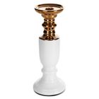 Eurofirany, świecznik dekoracyjny, Lari, 10-10-26 cm, biały