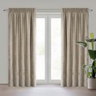 Eurofirany, zasłona gotowa, Nilo, na taśmie, 140-270 cm, ciemnobeżowy