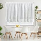 Eurofirany, zasłona gotowa, Roses, na taśmie, 350-160 cm, biały