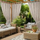 Eurofirany, zasłona zaciemniająca gotowa, Garden, na szelkach, 155-240 cm, pudrowy