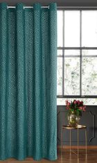 Eurofirany, zasłona zaciemniająca gotowa, Inga, na taśmie, 140-250 cm, turkusowy