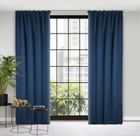 Eurofirany, zasłona zaciemniająca gotowa, na taśmie, Milan, 140-300 cm, granatowy