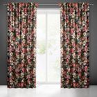 Eurofirany, zasłona zaciemniająca gotowa, na taśmie, Peonia, 140-270 cm, bordowy