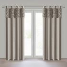 Eurofirany, zasłona zaciemniająca gotowa, Roses, na taśmie, 140-250 cm, beżowy