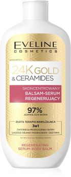 Eveline, 24k Gold & Ceramides, skoncentrowany balsam-serum regenerujący 3w1, 400 ml